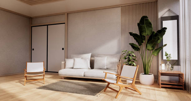 istock Sofa furniture and modern room design minimal.3D rendering 1346607555