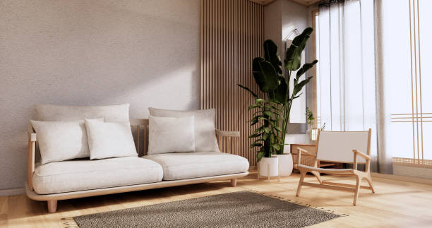 istock Sofa furniture and modern room design minimal.3D rendering 1346607595