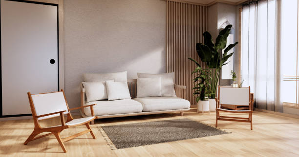 istock Sofa furniture and modern room design minimal.3D rendering 1346607638