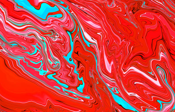 istock Abstract bright fluid red and blue background. Art trippy digital backdrop. Curved shapes illustration. Vibrant banner. Template. Water wave effect. Swirl. Marble texture. Rock. Creative flyer. Ink 1346609275