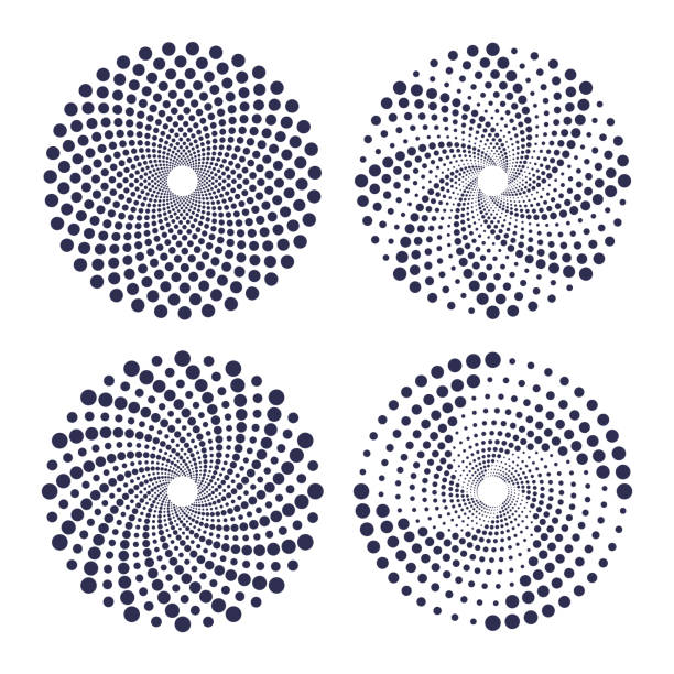 Spiral Design Element Shapes Spiral dot zoom spin design element shapes. spiral galaxy stock illustrations