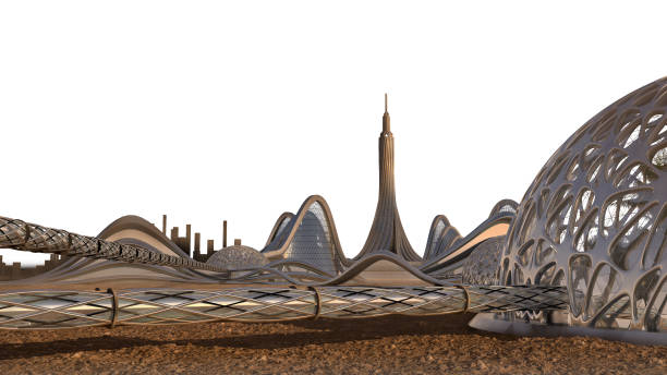 istock Isolated Futuristic Architecture Skyline 1346619950