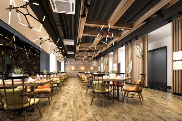 istock 3d render of restaurant bar and cafe interior 1346622608