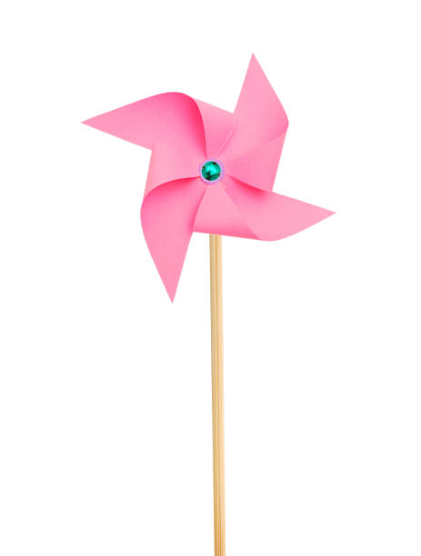 istock Mixed color Pinwheel, toy fan isolated on white 1346624995