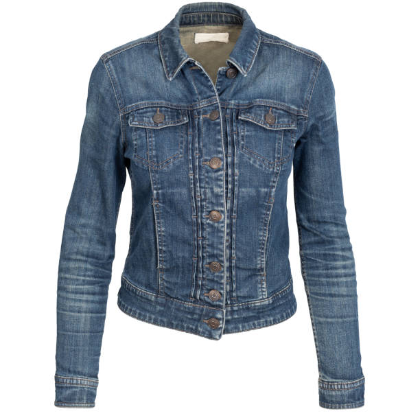 istock Jean denim female jacket isolated. Studio shot. 1346625466