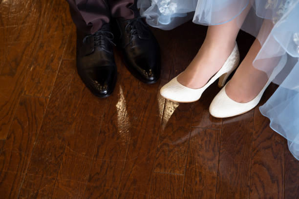 istock There is a copy space for shoes worn by the bride and groom 1346626727