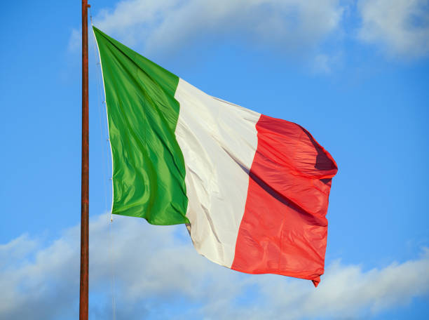 istock Italian flag in Rome, Italy 1346627364