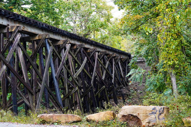 istock Train Trestle over Creek, Tennessee, USA 1346630278