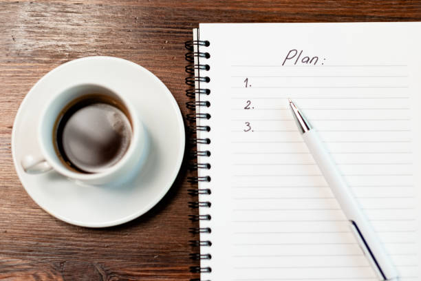 istock Plan with to do list and coffee on wooden table 1346632570