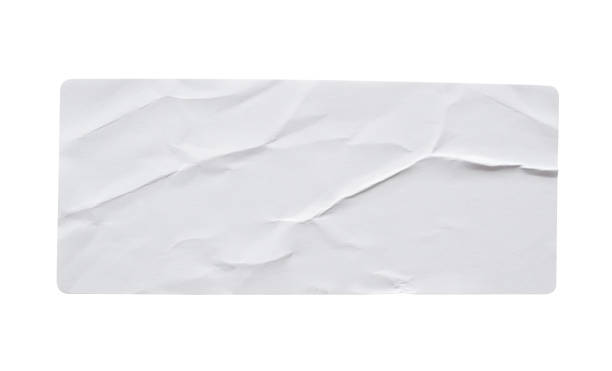 istock Blank paper sticker label texture isolated on white background 1346635467
