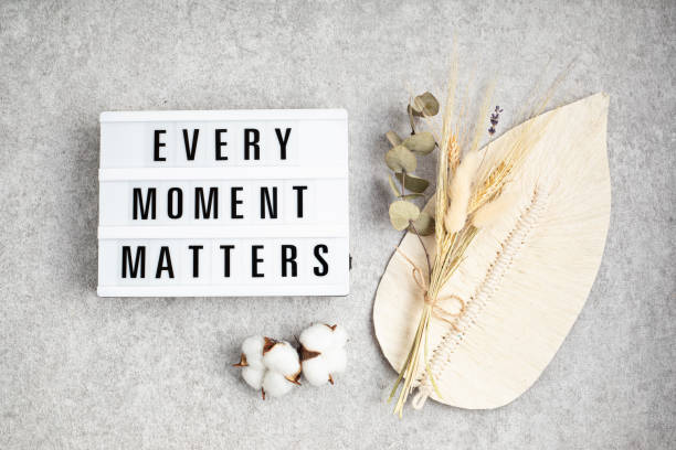 istock Lightbox with text every moment matters. Mental health, positive thinking idea 1346636799
