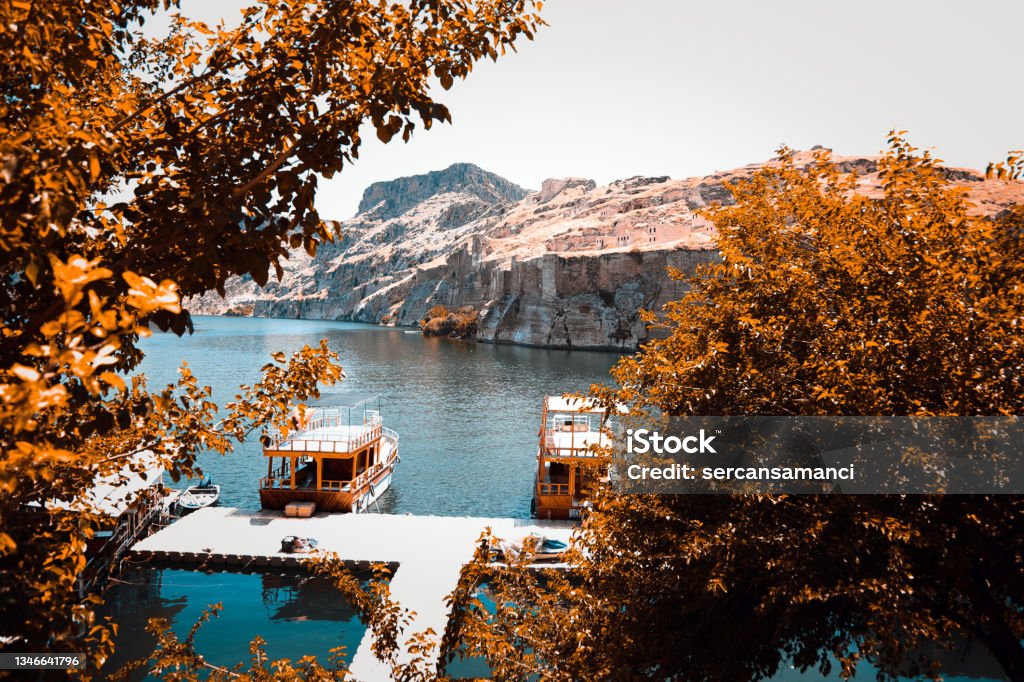 Rumkale and Firat River Dam Stock Photo