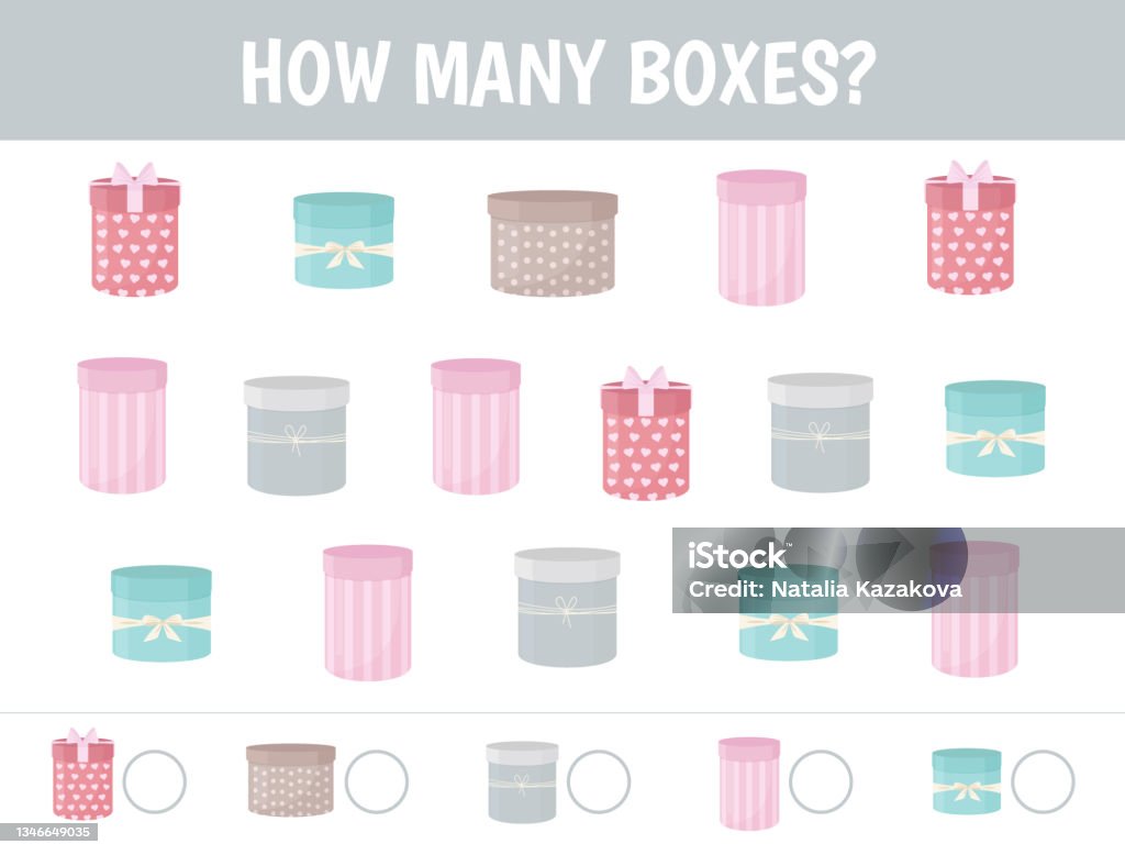 How Many Box A Childrens Gamecount How Many Boxes Stock Illustration - Download ...