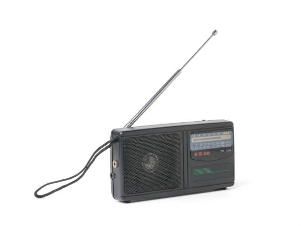 istock Portable retro radio isolated on a white background. 1346651140