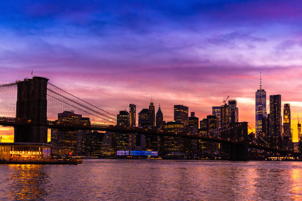 istock Brooklyn Bridge and Manhattan at sunset 1346652709