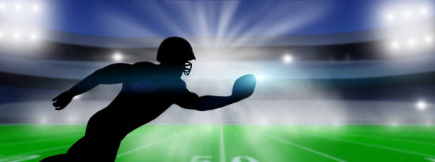 istock American Football player on stadium background. 1346654563