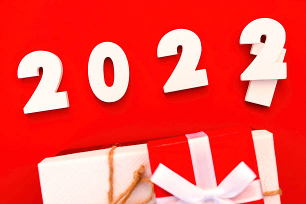 istock Happy New year 2022 with gift boxes and spiced cinnamon. 1346663773