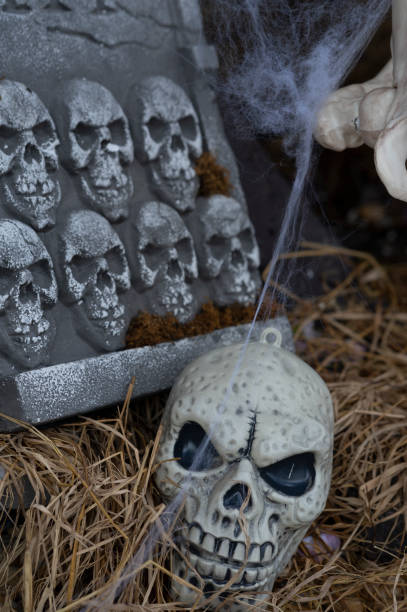 istock human skull on grunge halloween background 1346668697