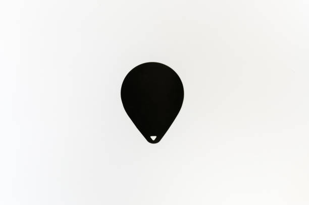 Sticky round black stickers set isolated on white background