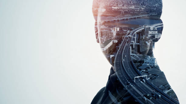 istock Man silhouette and modern cityscape. Double exposure. 1346671246