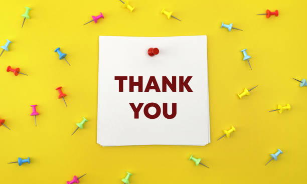 istock Pins And Post-it Paper with Thank You Message 1346674494