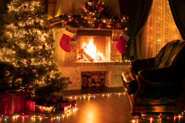 istock Christmas living room home interior 1346675852