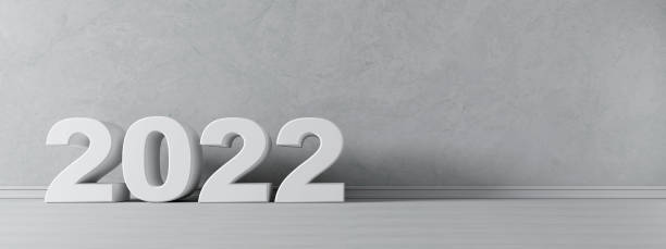 Year 2022 Numbers in front of a wall
