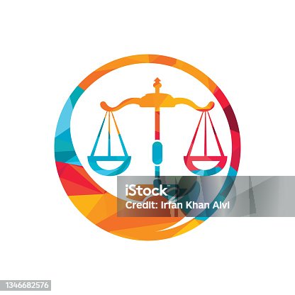 istock Law Care vector logo design template. Law firm logo design. 1346682576