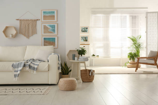 istock Stylish living room interior with comfortable sofa 1346685272