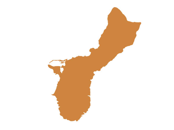 ilustraciones, imágenes clip art, dibujos animados e iconos de stock de mapa de guam - guam