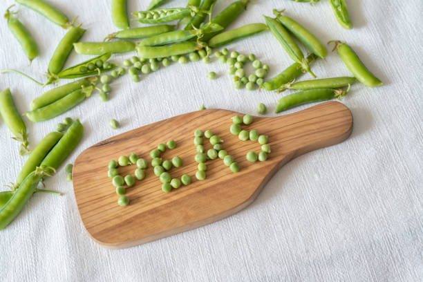 Fresh green peas decoration