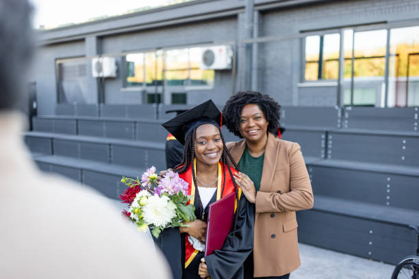 Graduation. University students stock photo