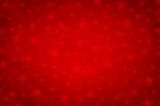 Horizontal vector illustration of dark red colored paper textured Xmas starry wallpaper. There are different size dull pale stars and dots  all over. There is no people and no text. Can be used as Christmas, New Year party wallpaper, celebration, festive backdrops, gift wrapping sheet, banners and posters.