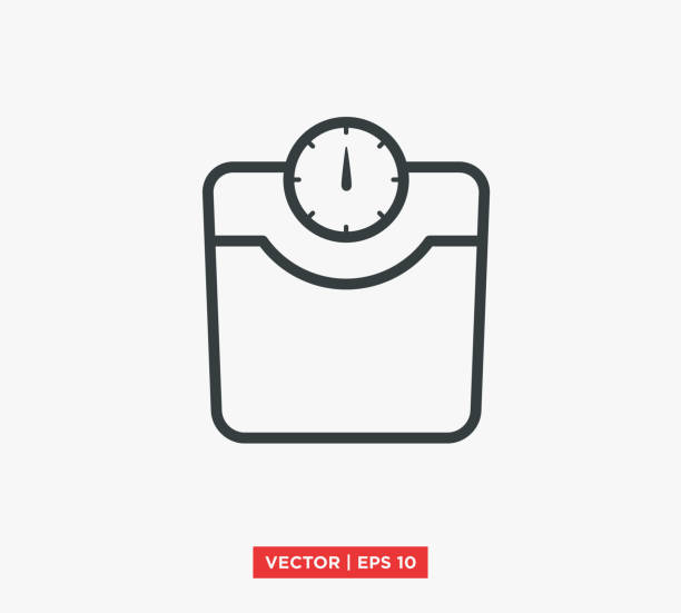desain ilustrasi vektor ikon skala berat dapat diedit ukuran ulang eps 10 - neraca timbangan ilustrasi stok