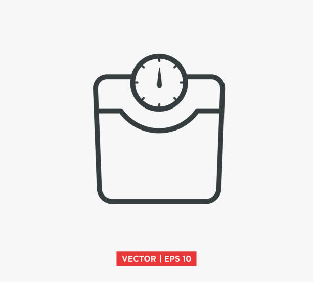 stockillustraties, clipart, cartoons en iconen met weight scale icon vector illustration design editable resizable eps 10 - balans