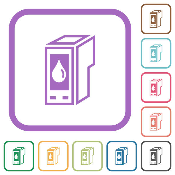 ilustrações de stock, clip art, desenhos animados e ícones de ink cartridge outline simple icons - inkjet