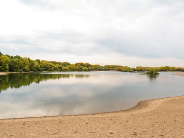 istock Deserted sandy beach in autumn 1346704593