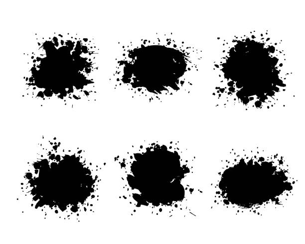Grunge ink blots with streaks,splashes,spots,dots,streaks.Abstract spot.Splatters of paint, watercolor for Rorschach Test.. Use for the design of postcards,banners,posters. Isolated. Vector illustration pareidolia stock illustrations
