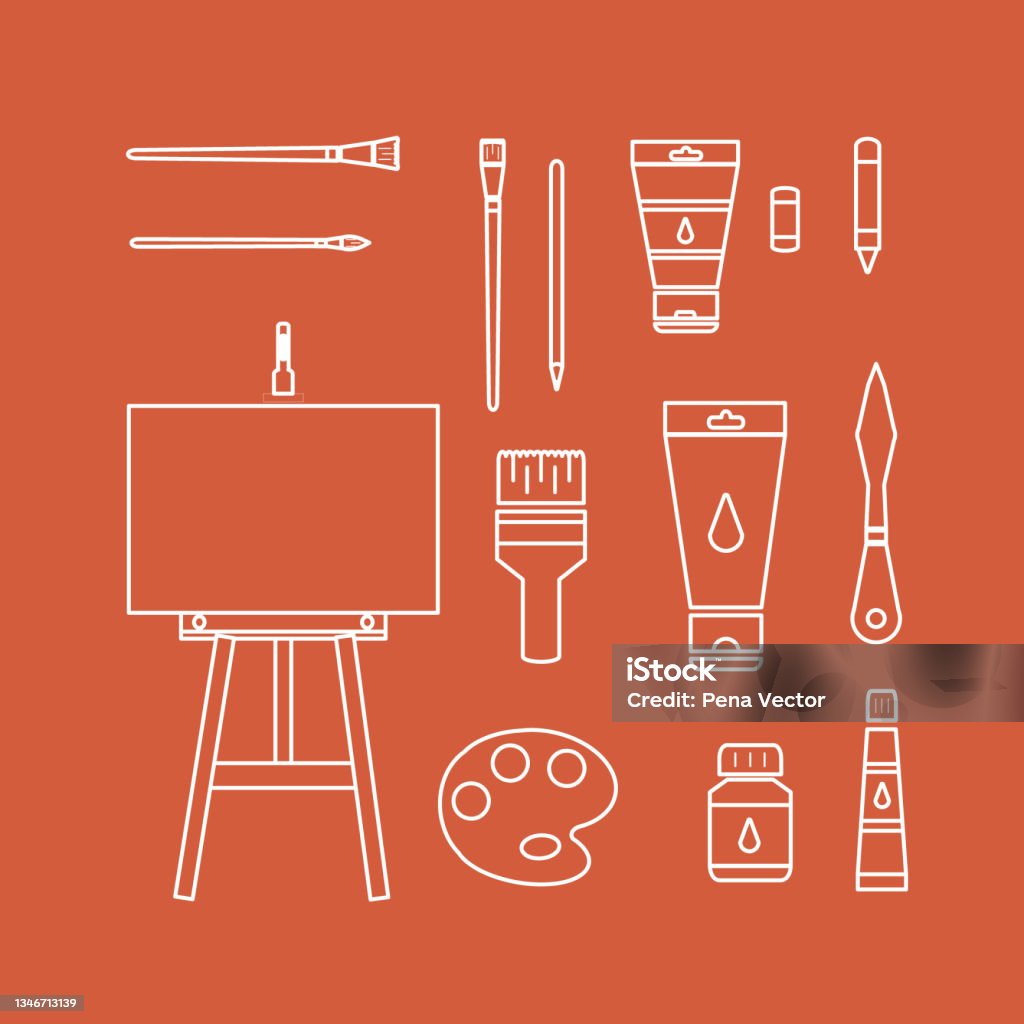 Artist Tools Pattern Pattern Tools Art Vector Illustration Stock Illustration - Download ...
