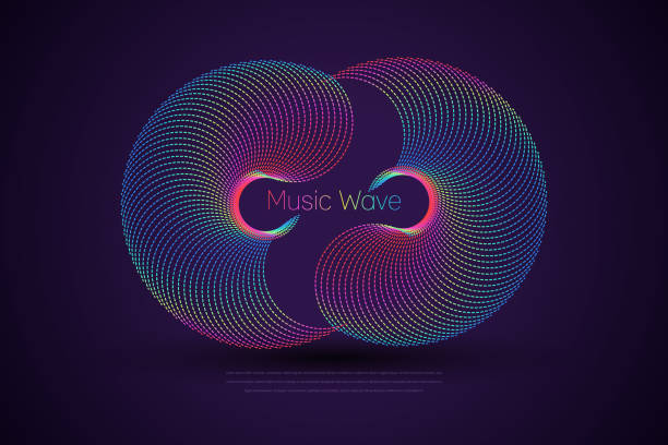 wave form audio gradient glow - wallpaper sample stock illustrations