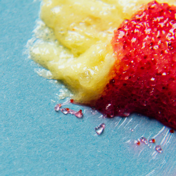 Skin scrub smear on white background. Cosmetic product