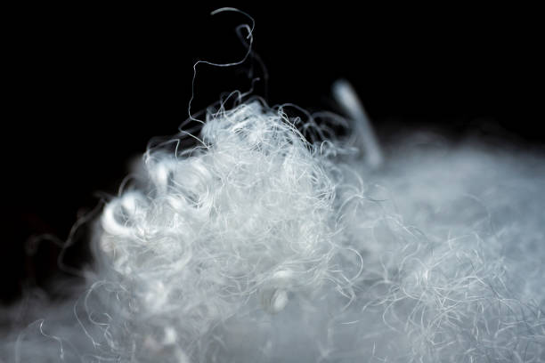 istock Extreme macro of polyester stable fiber 1346718933