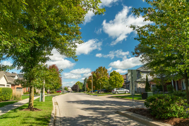 istock Fragment of the road with autumn clouds 1346719264