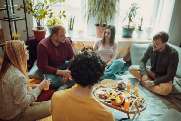istock Friends chilling at home 1346722534