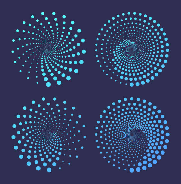 спин точечные фигуры - backgrounds abstract swirl fractal stock illustrations