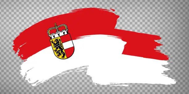 Vector illustration of Flag of Salzburg brush strokes. Waving flag of State Salzburg on transparent background for your web site design, app, UI. Austria. EPS10.