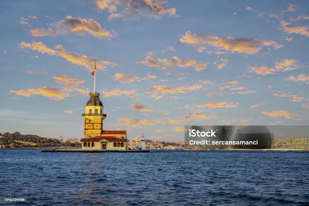 The Maiden's Tower (Kiz kulesi) - istanbul, Turkey Architecture Stock Photo