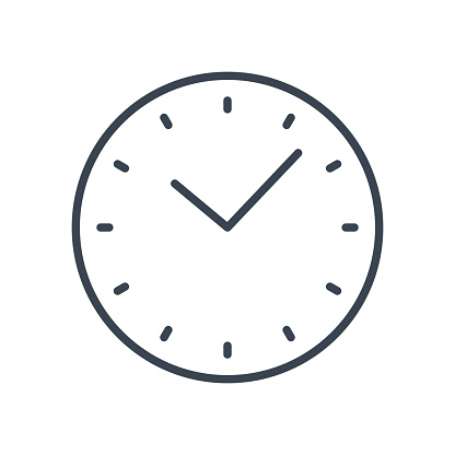 Clock Line Icon. Vector Stock Illustration