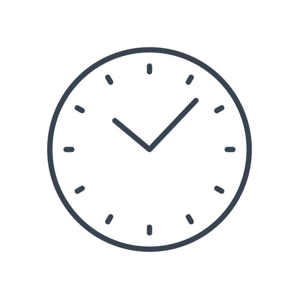 clock line icon. vector stock illustration - clock 幅插畫檔、美工圖案、卡通及圖標