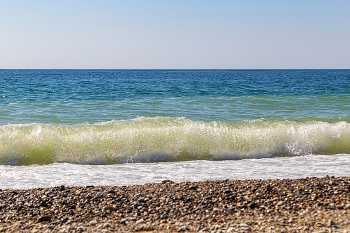 Beautiful sea waves at the resort